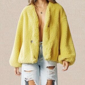 BUCKETLIST Yellow Teddy Jacket